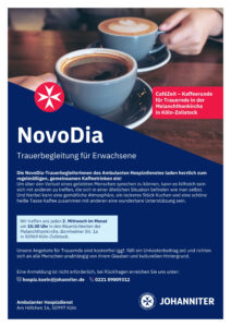 Mehr über den Artikel erfahren Trauercafé | jeden 2. Mittwoch im Monat | 15:30 Uhr | Foyer