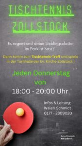 Mehr über den Artikel erfahren Tischtennis für alle | donnerstags in der Turnhalle | 18 – 20 Uhr