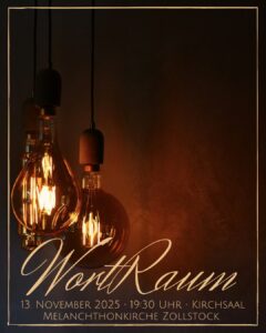 Mehr über den Artikel erfahren WortRaum | Do.,13.11. | 19:30 Uhr | Kirchsaal
