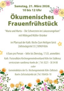 Mehr über den Artikel erfahren Maria & Marta – Schwestern im Lukasevangelium | Sa., 21.03. von 10 bis 12 Uhr | in Heilig Geist