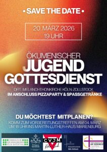 Mehr über den Artikel erfahren Jugendgottesdienst | Fr., 20.03. in der Melanchthonkirche