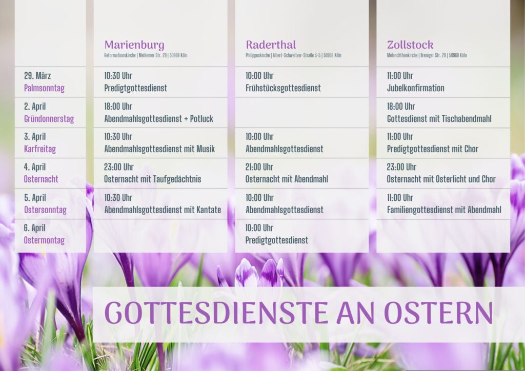 2026 Ostergottesdienste in Gürtelgemeinden