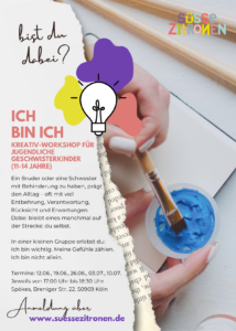 Mehr über den Artikel erfahren Süße Zitronen | Kreativ-Workshopreihe „Ich bin stark…für Geschwisterkinder | SPÖKES